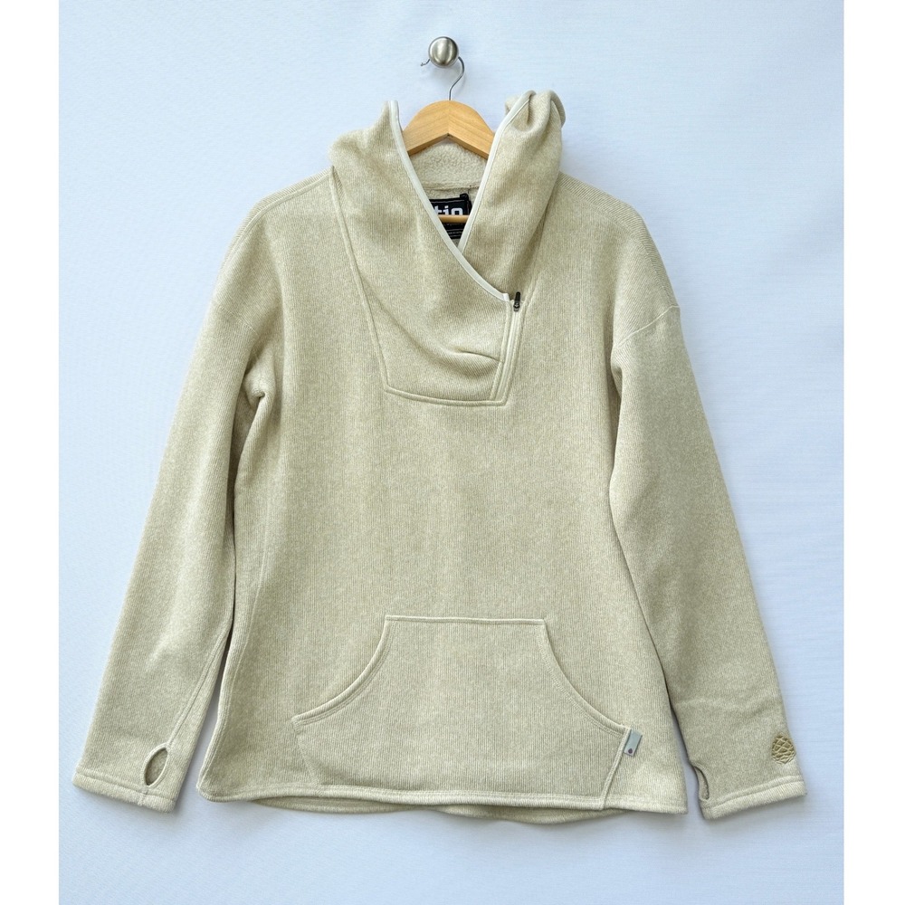 NEW Stio Womens Small Sweetwater Fleece Hoodie Mountain‎ Goat Beige Quiet Luxe